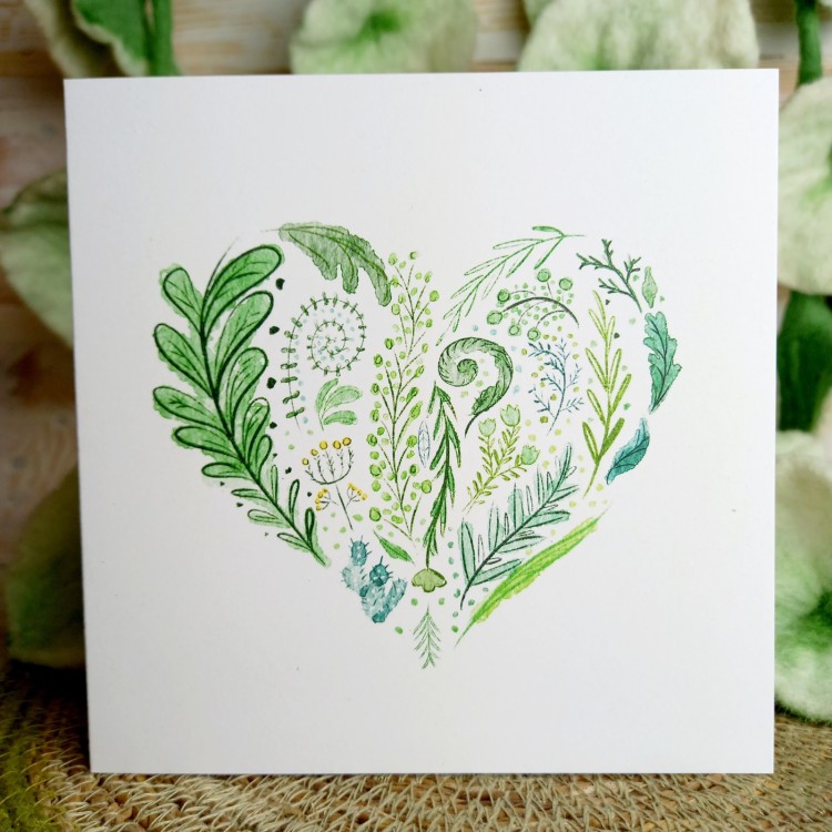 1 Tree Cards - Green Heart