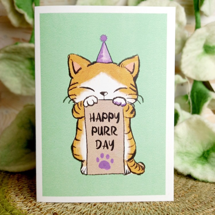 1 Tree Cards - Happy Purrday