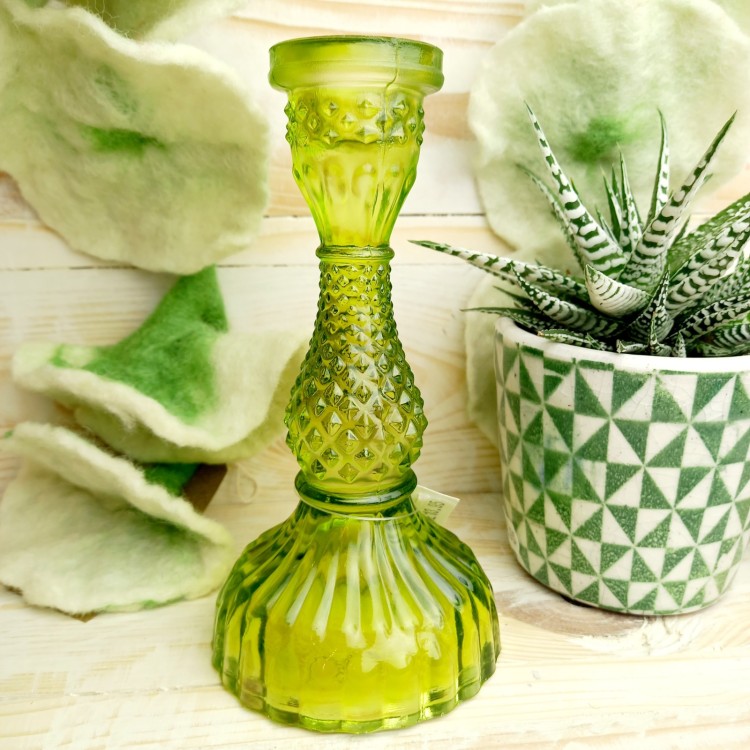 Casse Verde Tilda Glass Candlestick Moss