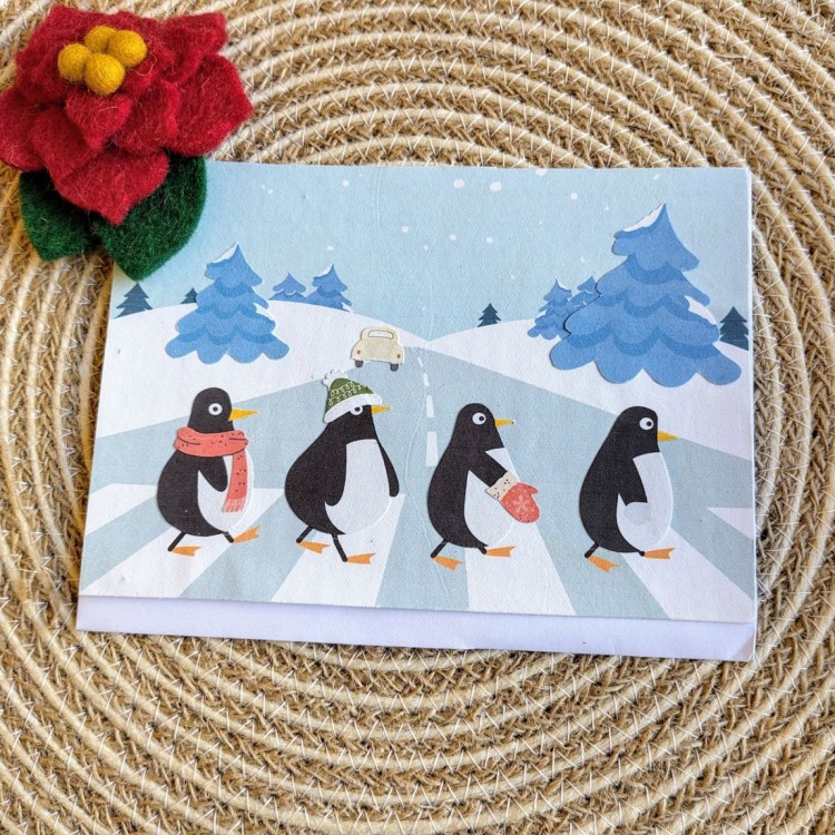 CFA Penguin Beatles Christmas Card