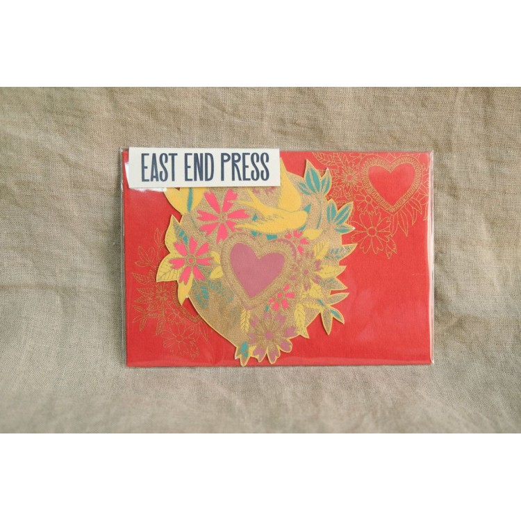 East End Press Floral Heart Card