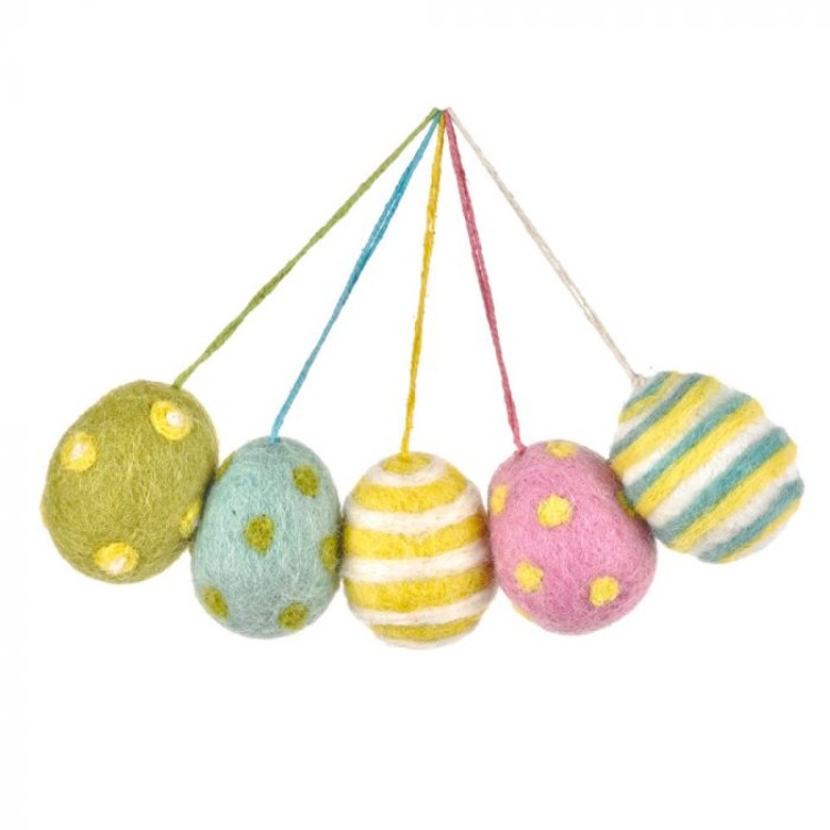 Felt Easter Eggs Set of 5