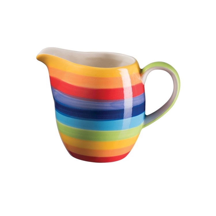 Hand-painted Rainbow Stripe Milk Jug