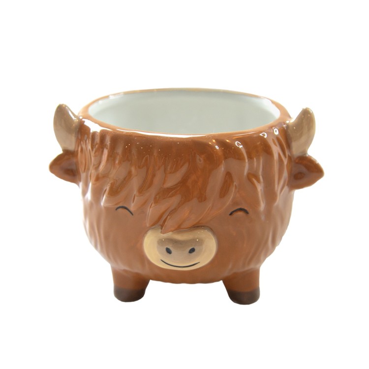 Highland Cow Mini Planter on Legs