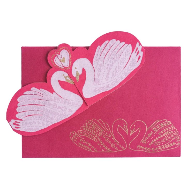 Kissing Swans Greeting Card