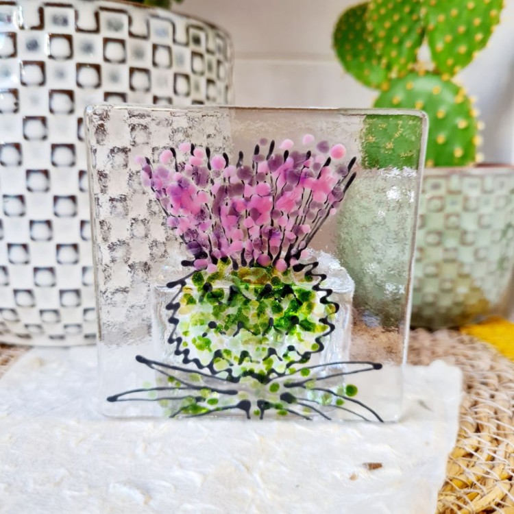 Marc Peters Fused Glass Thistle Candle Holder