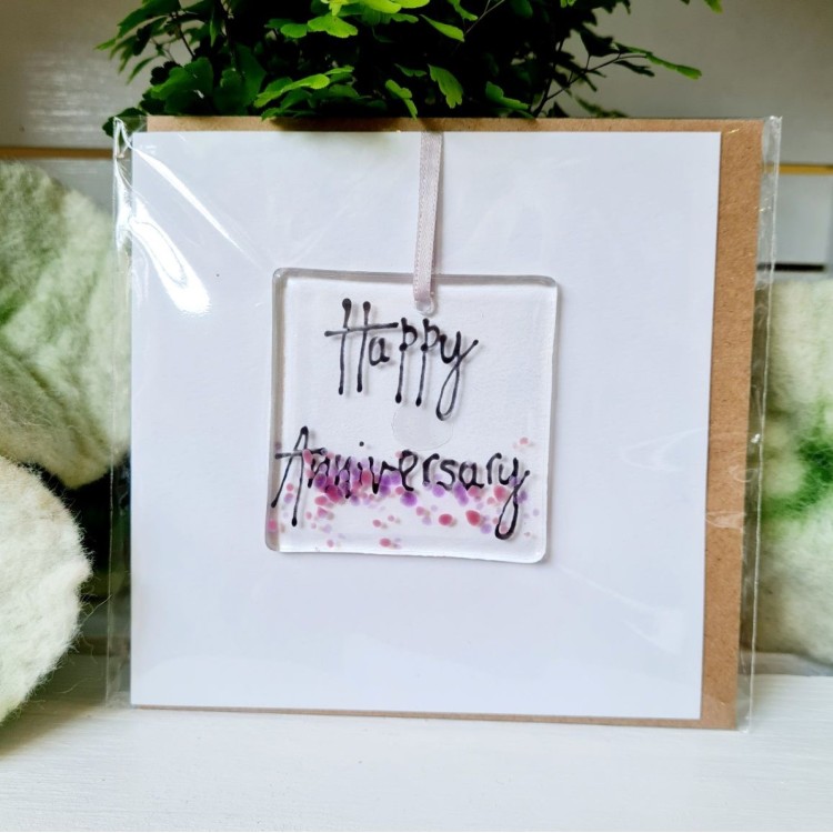 Marc Peters Glass Cards - Happy Anniversary