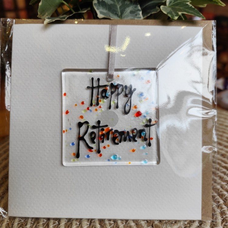 Marc Peters Glass Cards - Happy Retirement