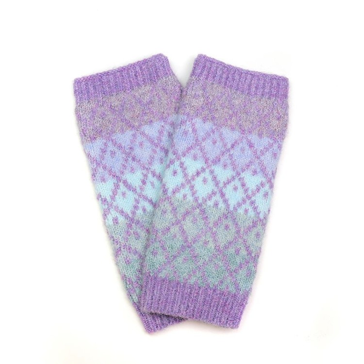 POM Recycled Mix Lilac Diamond Wrist Warmers