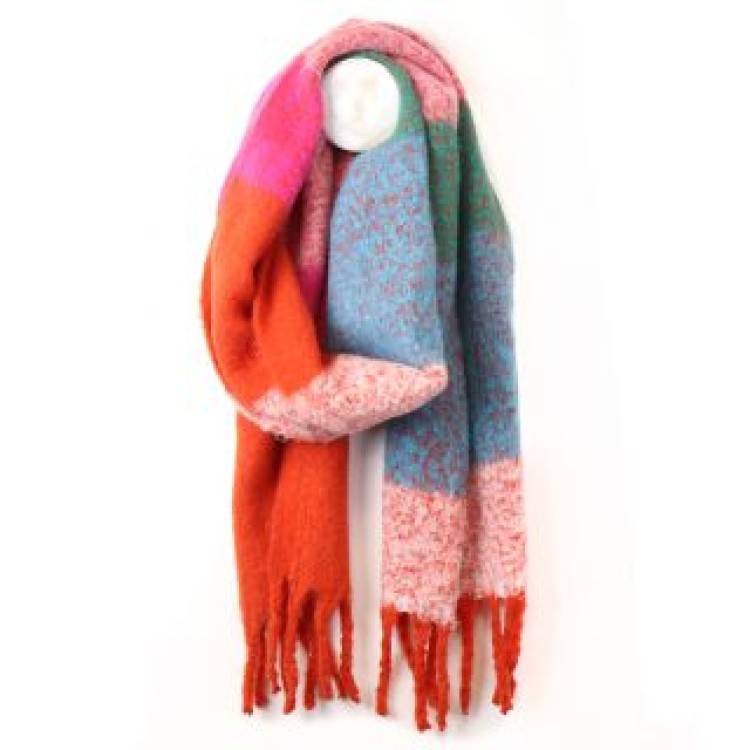 POM Recycled polyester Mix Check Scarf