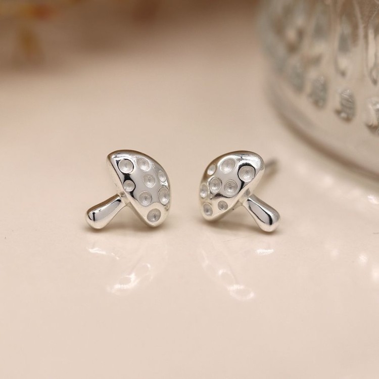 Pom Sterling silver toadstool stud earrings