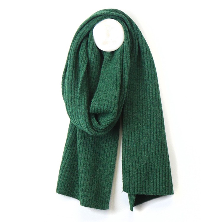 Recycled blend green rib scarf for men