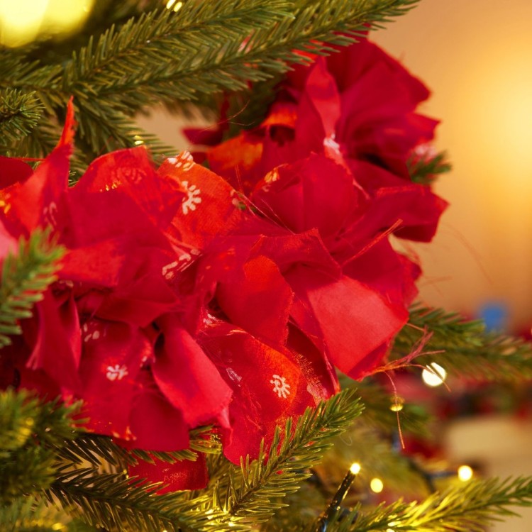 Red Recycled Sari Eco Tinsel/Garland